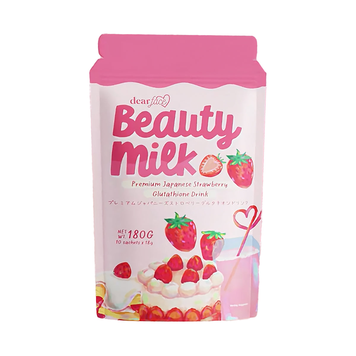 Dear Face Beauty Milk Strawberry Glutathione Drink - New Packaging