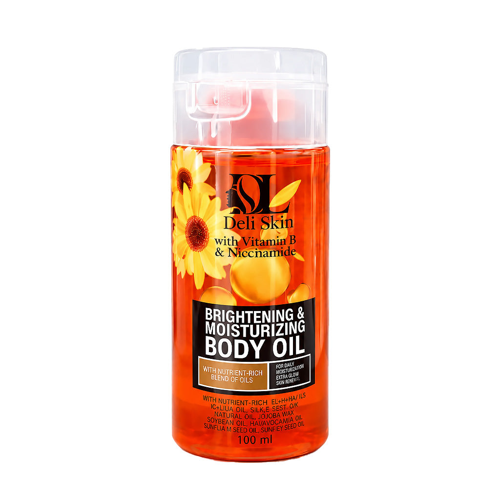 Deli Skin Brightening & Moisturizing Body Oil with Vitamin E & Niacinamide 100ml