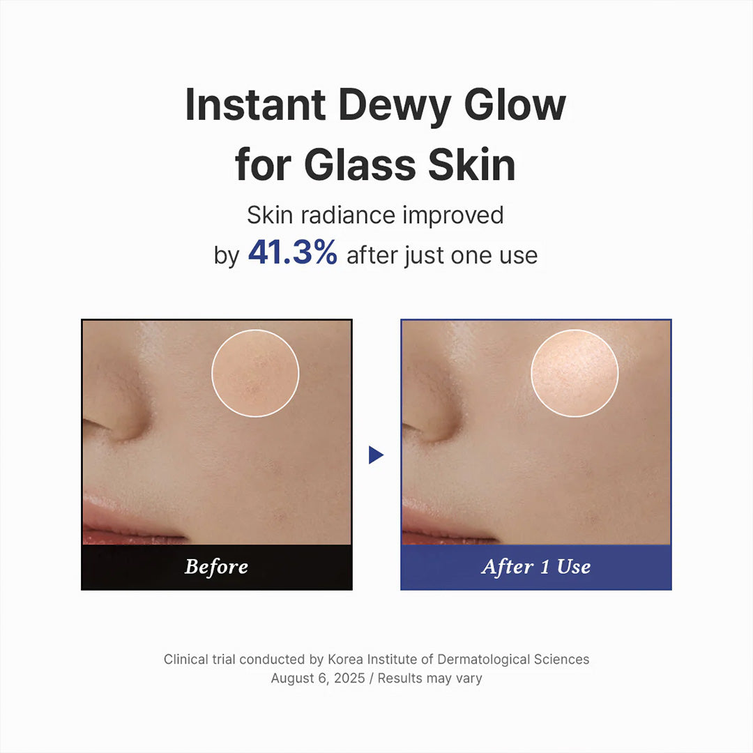 before and after use of Dr. Althea Aqua Marine Jelly Mist 100ml