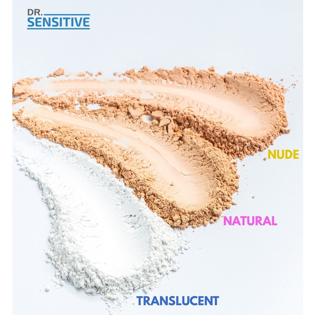 Dr. Sensitive All Day No Sebum Blur Powder - three shades comparison
