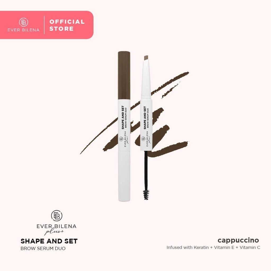 Ever Bilena Shape & Set Brow Serum Duo - in cappuccino shade