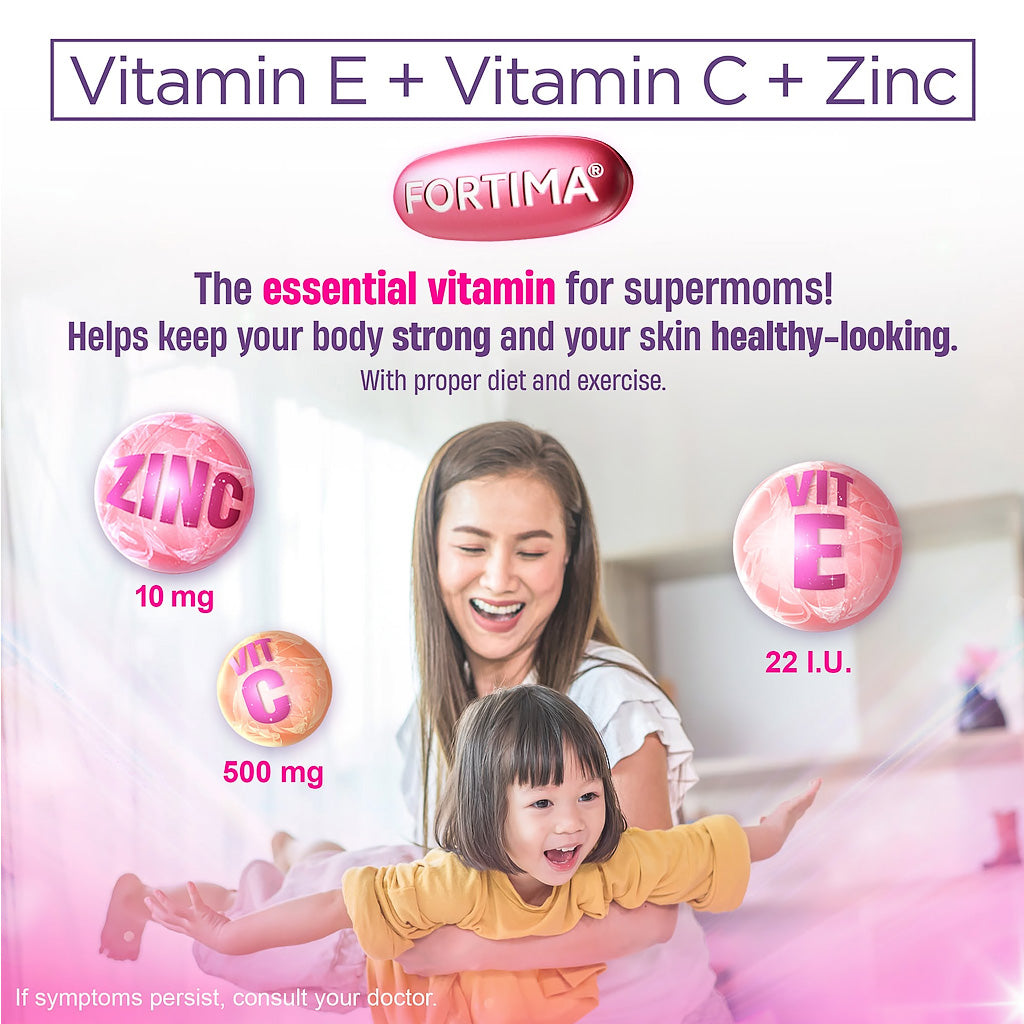 Fortima Vitamin E + Vitamin C + Zinc 30 Film-Coated Tablets