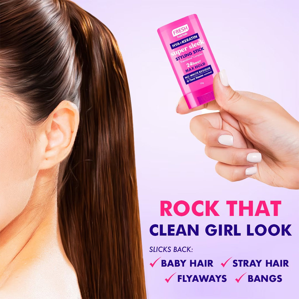 Key Benefits of FRESH Hairlab Hya+Keratin Super Sleek Styling Stick 15g