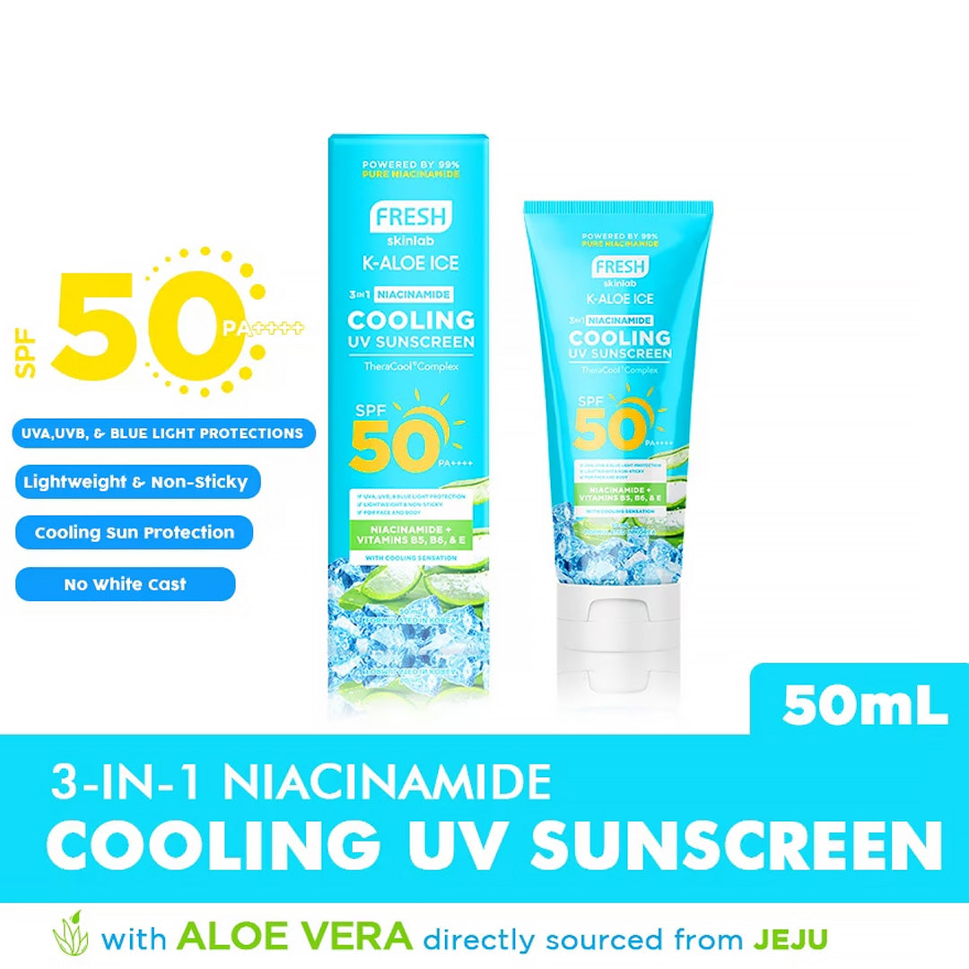 FRESH Skinlab K-Aloe Ice 3 in 1 Niacinamide Cooling UV Sunscreen SPF 50 50ml