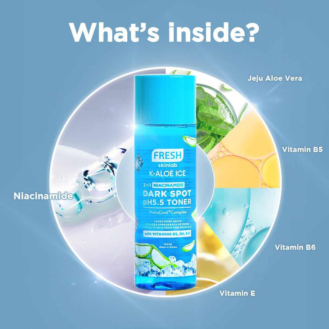 FRESH Skinlab K-Aloe Ice 3 in 1 Niacinamide Dark Spot pH 5.5 Toner 100ml