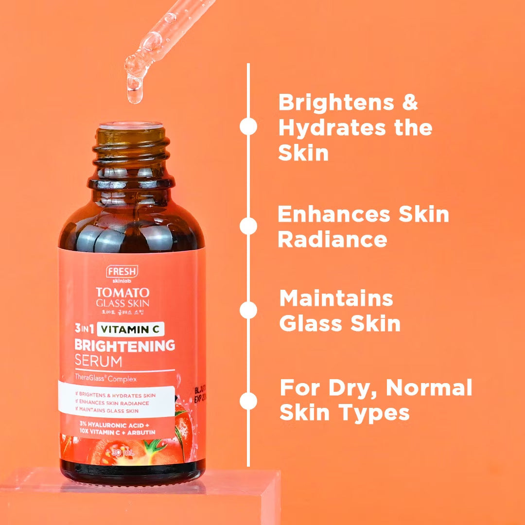 FRESH Skinlab Tomato Glass Skin Brightening Serum 30ml - key benefits