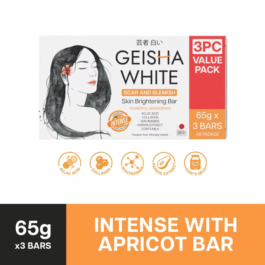 Geisha White Intense Skin Brightening Bar (65g x 3 Bars)