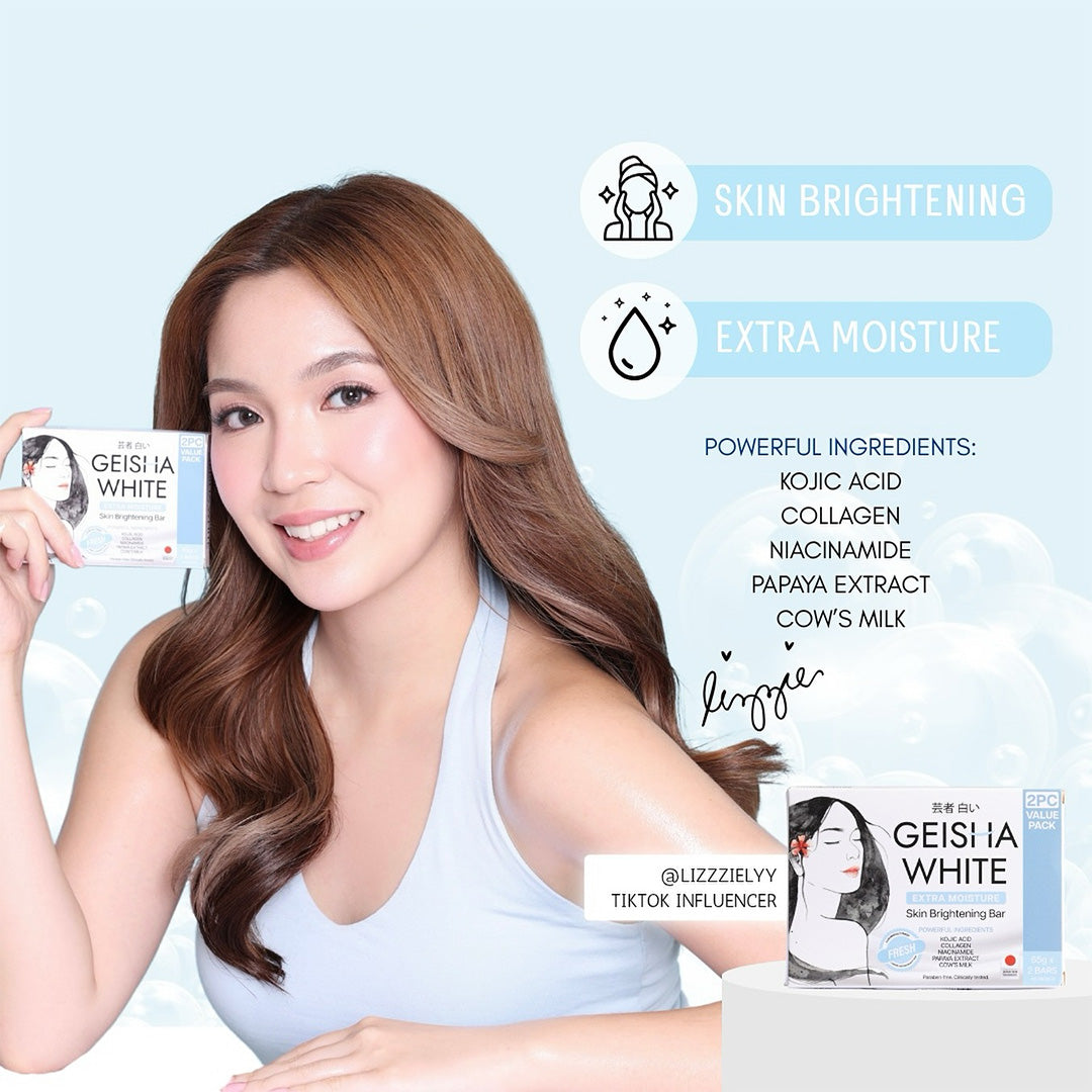 Geisha White Fresh Extra Moisture Skin Brightening Bar (65g x 3 Bars)