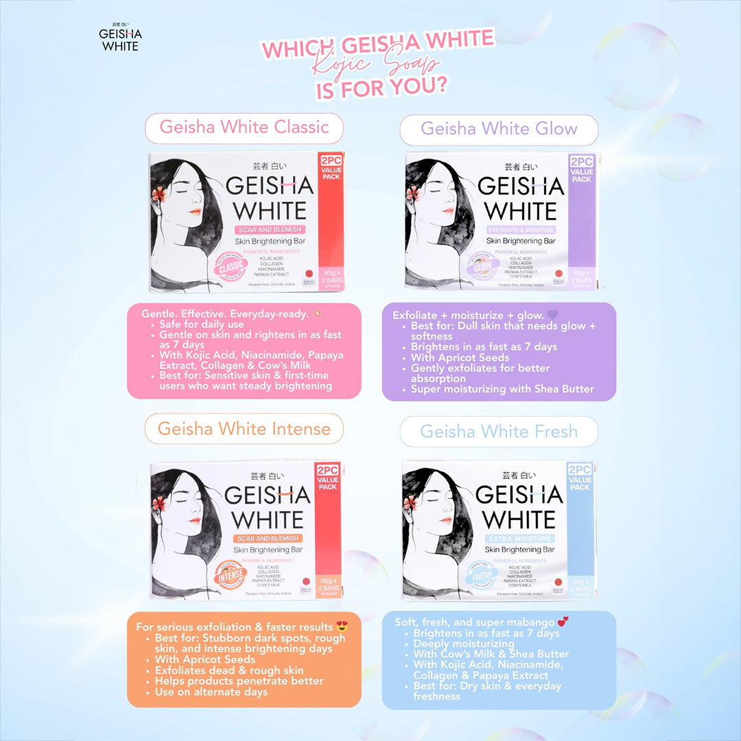 Geisha White Soap Comparison Table