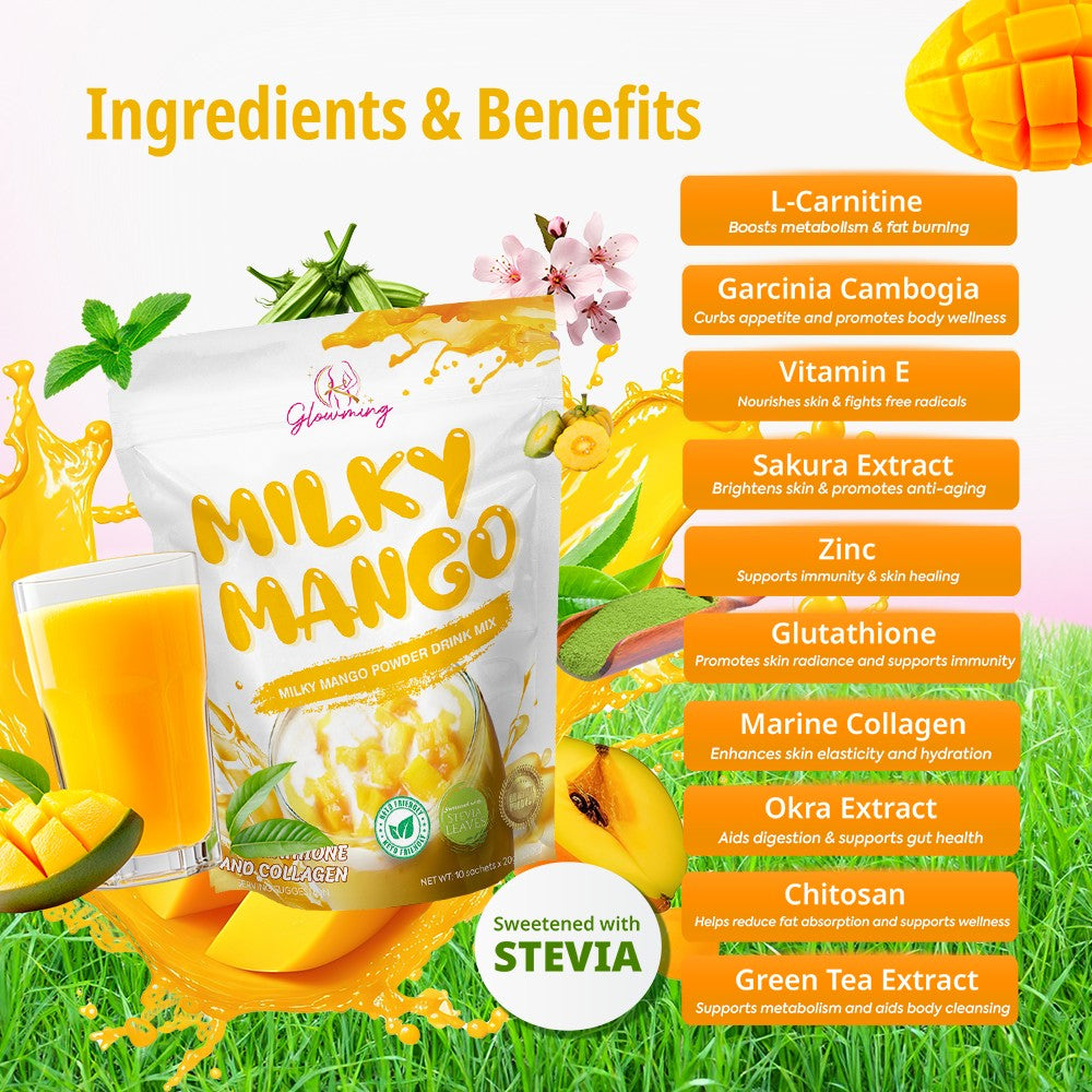 Glowming Shape by CC Milky Mango Powder Drink Mix - Ingredients and Benefits