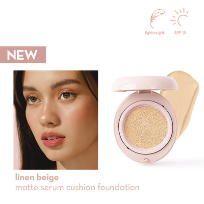 Happy Skin Second Skin Matte Serum Cushion Foundation SPF15 AU NZ - linen beige