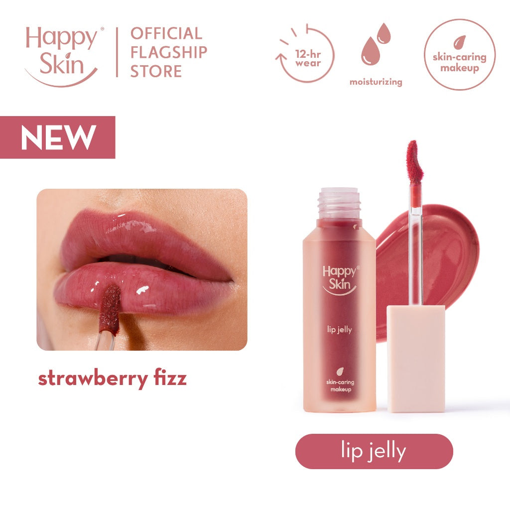 Happy Skin Lip Jelly Dewy Gel Tint - strawberry fizz shade