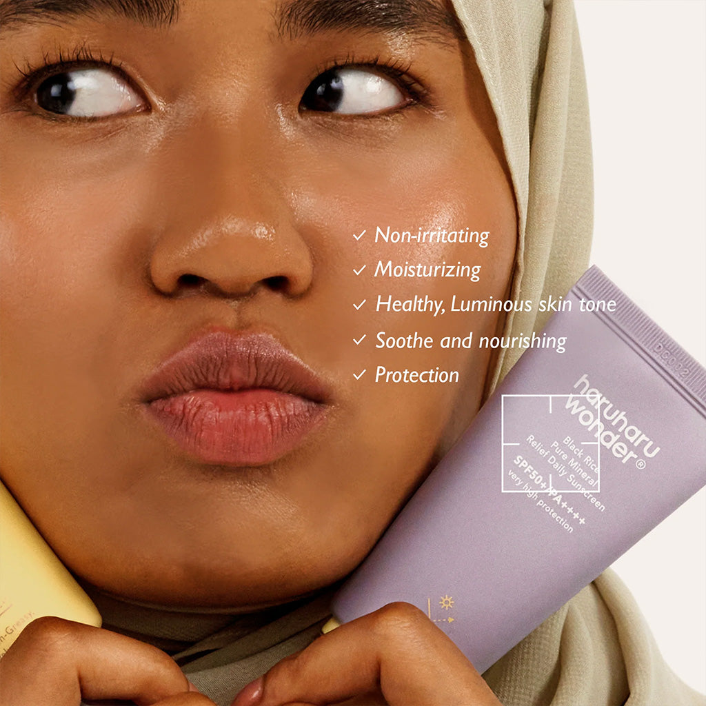 Key Benefits of Haruharu Wonder Black Rice Pure Mineral Relief Daily Sunscreen SPF50+ 50ml