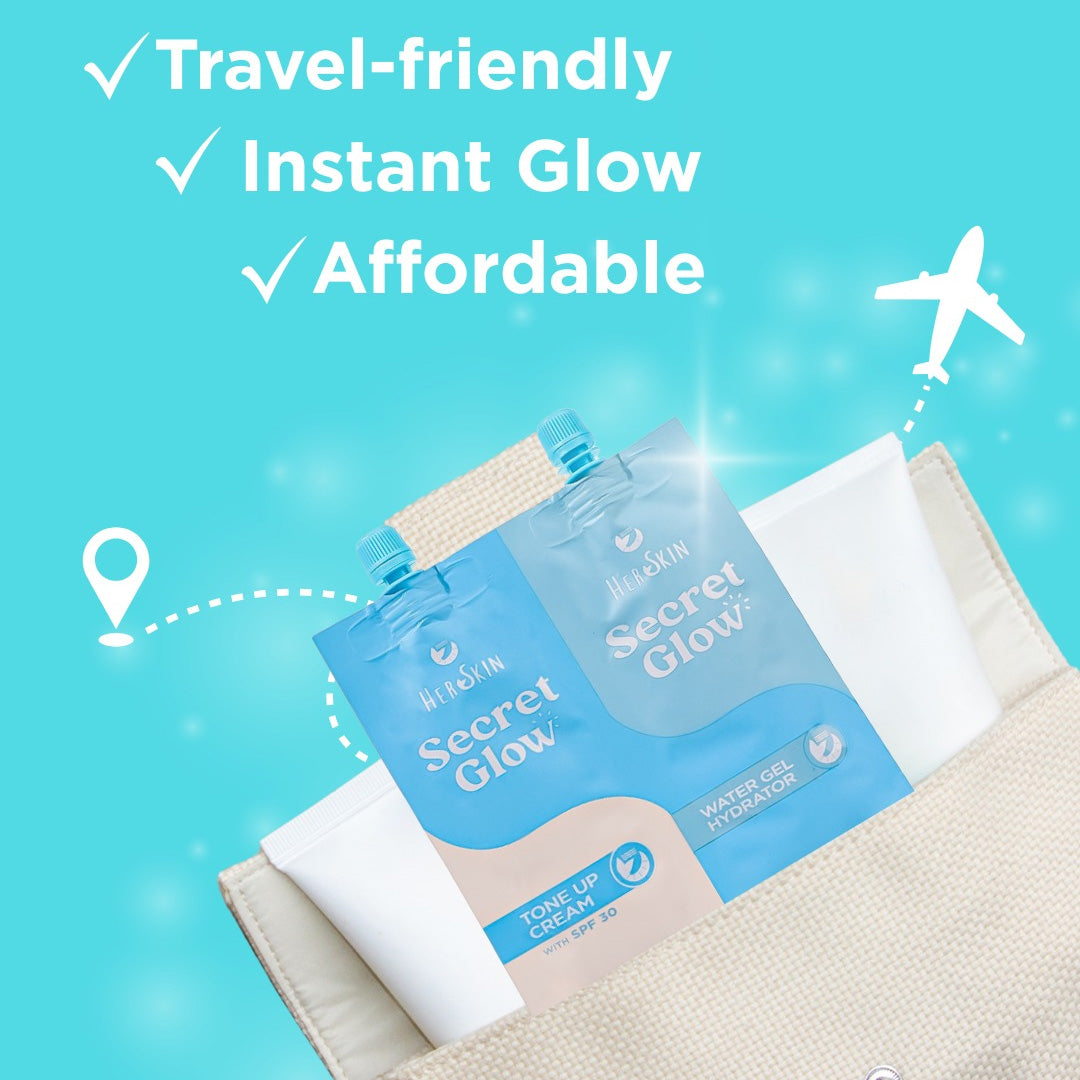 HerSkin Secret Glow Twin Pack (Water Gel Hydrator and Tone Up Cream) 50g