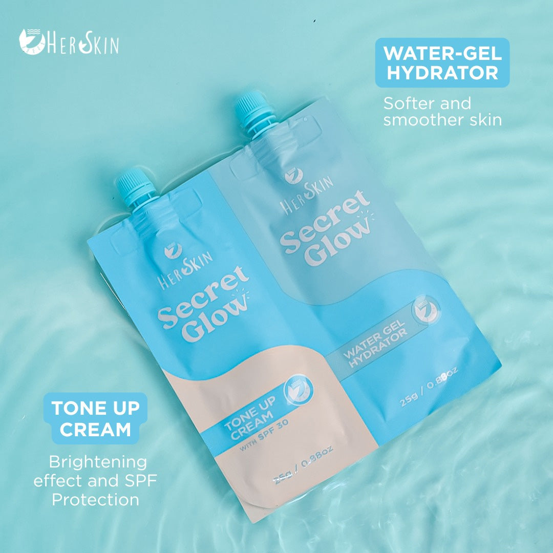 HerSkin Secret Glow Twin Pack (Water Gel Hydrator and Tone Up Cream) 50g