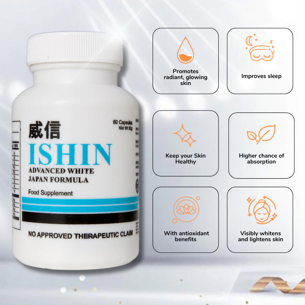 ISHIN Advanced White Glutathione 60 Capsules Bini Beauty ISHIN Advanced White Glutathione 60 Capsules Bini Beauty
