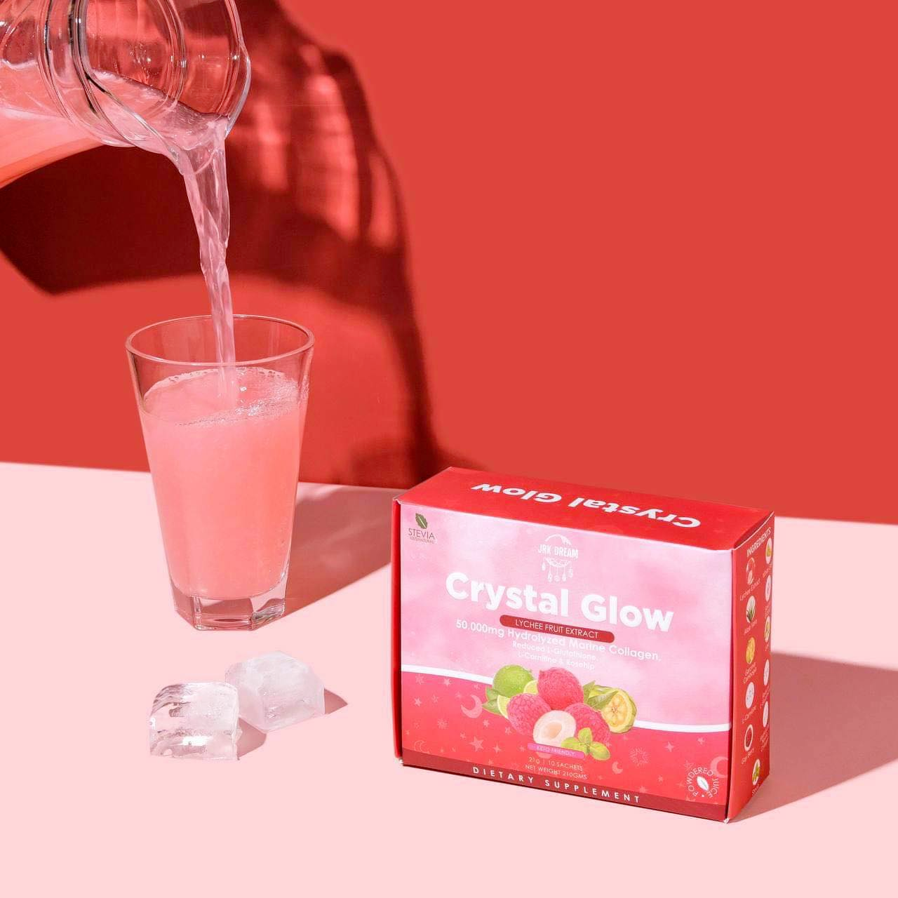 JRK Dream Crystal Glow Lychee Collagen Drink | Filipino Dietary Supplements NZ AU - lifestyle photo