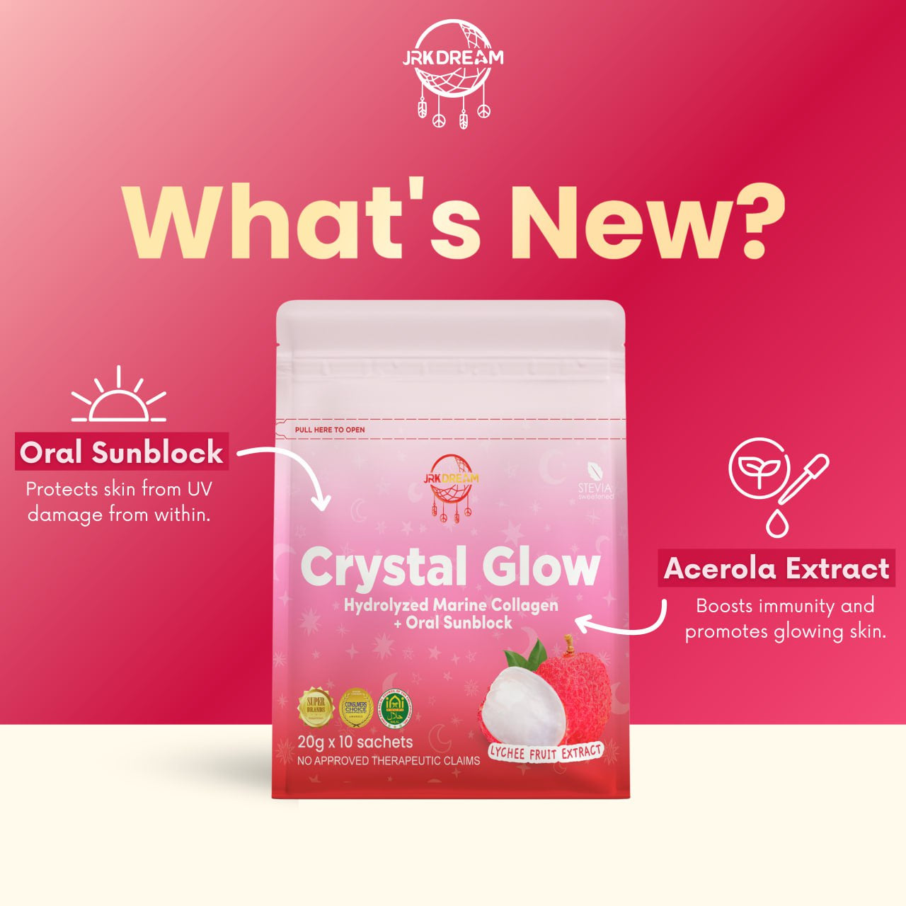 JRK Dream Crystal Glow Lychee Collagen Drink - what's new?