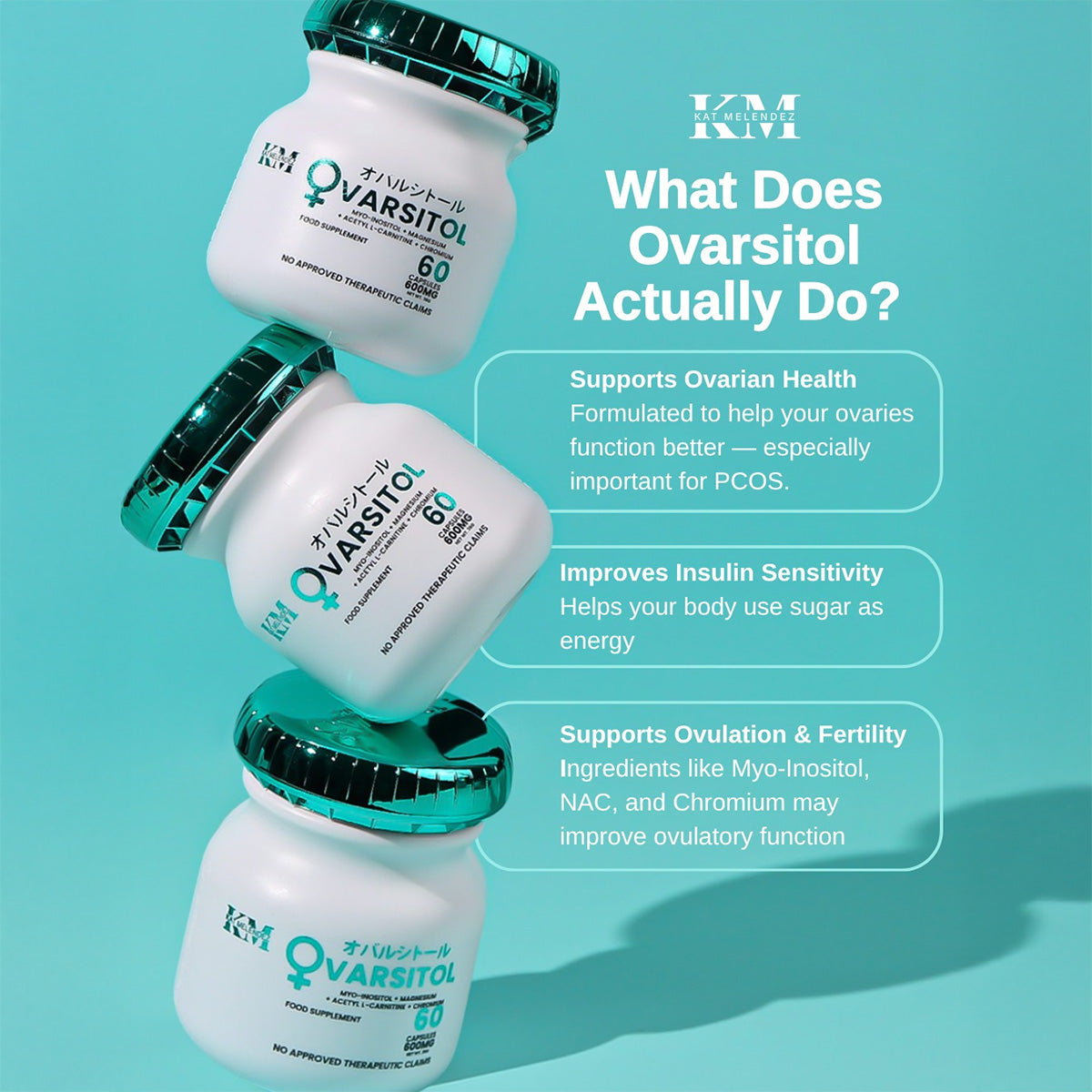Kat Melendez Ovarsitol 600mg 60 Capsules benefits
