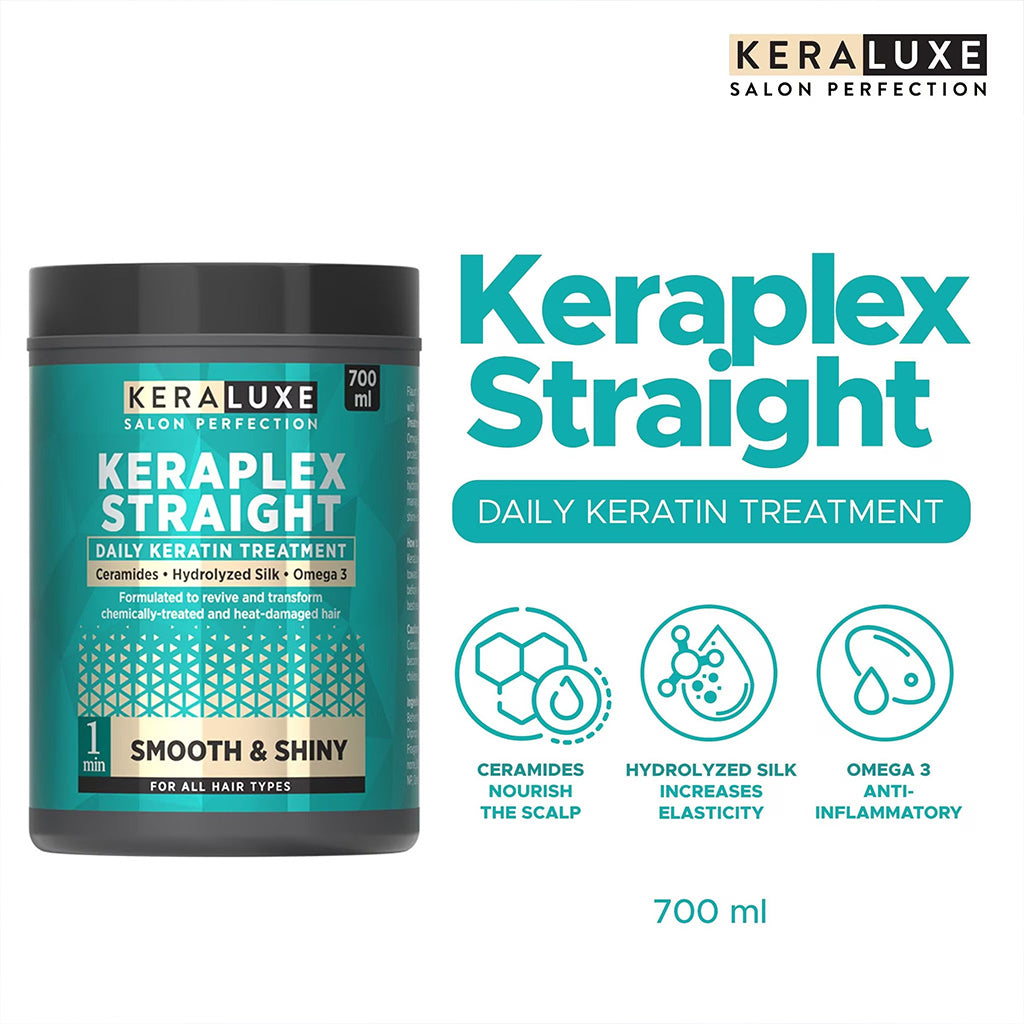 KERALUXE Keraplex Straight Daily Keratin Treatment 700ml - key benefits