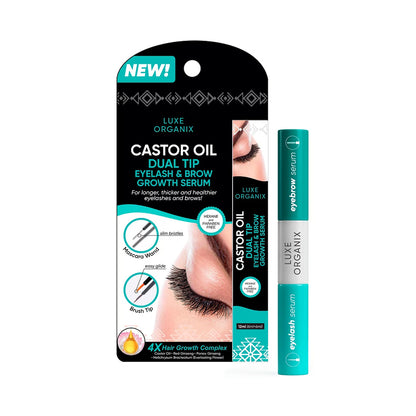 Luxe Organix Castor Oil Dual Tip Eyelash & Brow Growth Serum | Bini Beauty NZ AU