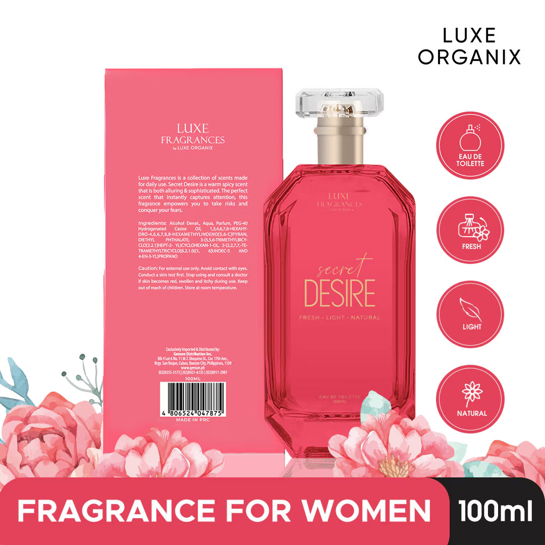 Luxe Fragrances Secret Desire Eau de Toilette 100ml | Luxe Organix NZ AU