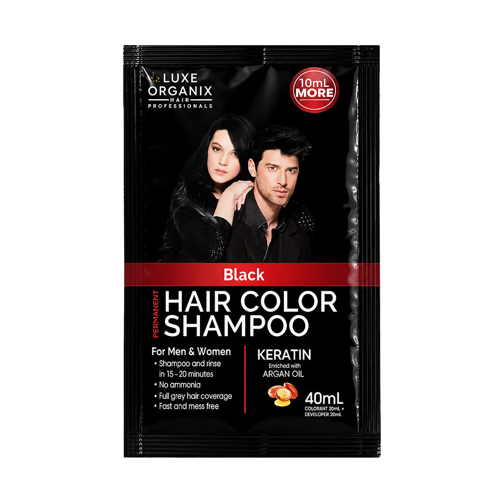 Luxe Organix Hair Color Shampoo Black 40ml