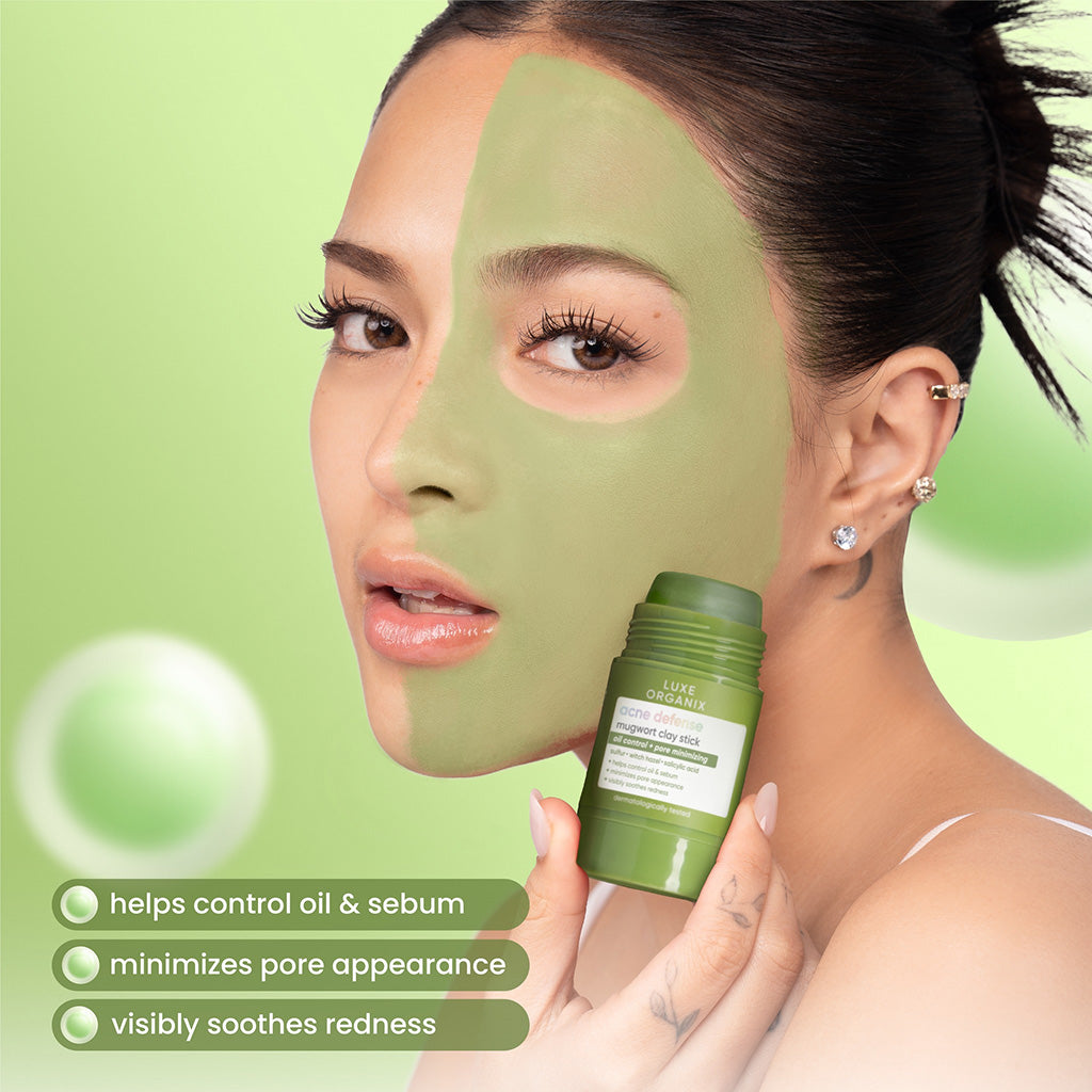 Key Benefits of Luxe Organix Acne Defense Mugwort Clay Mask 52g