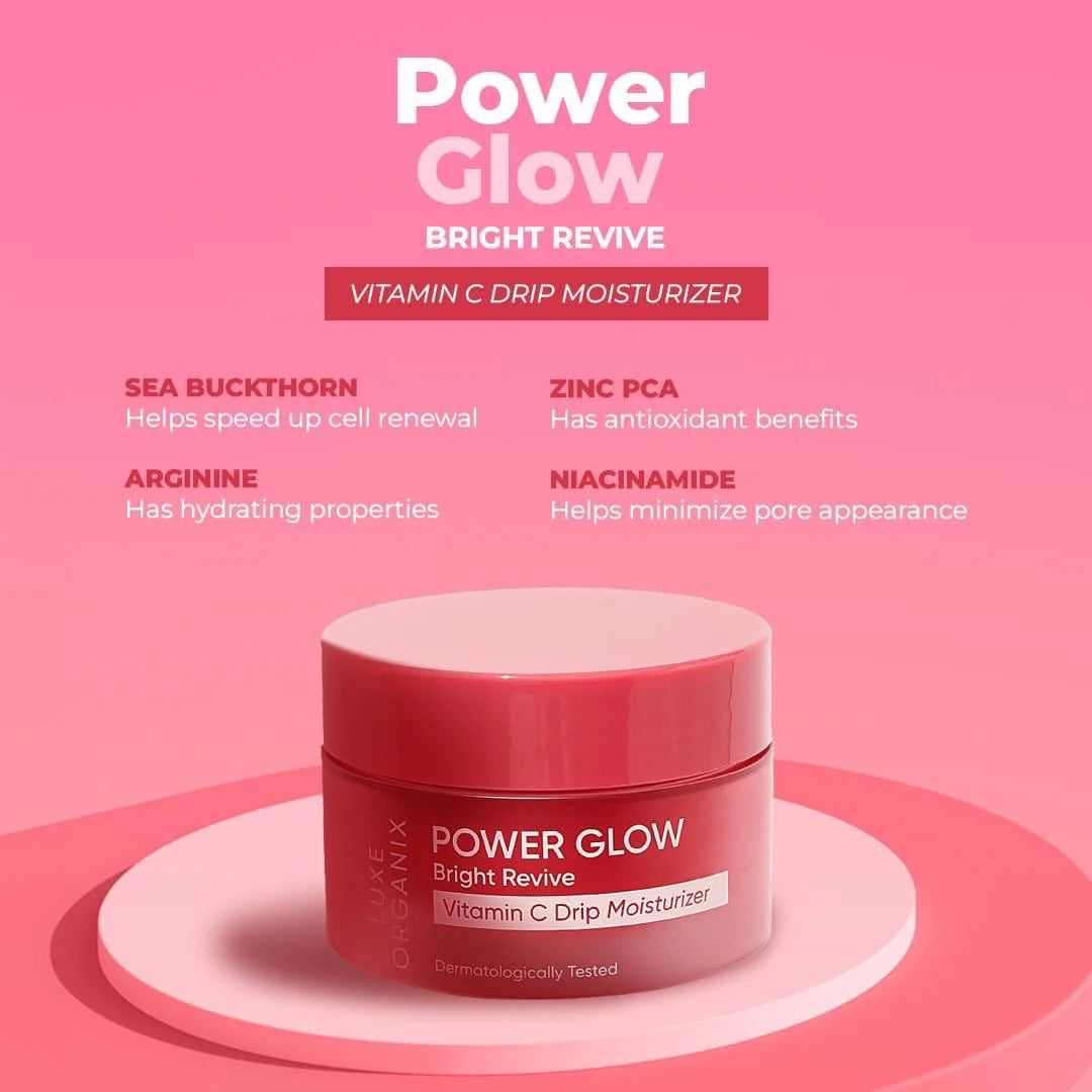 Luxe Organix Power Glow Bright Revive Vitamin C Drip Moisturizer | Luxe Organix NZ AU