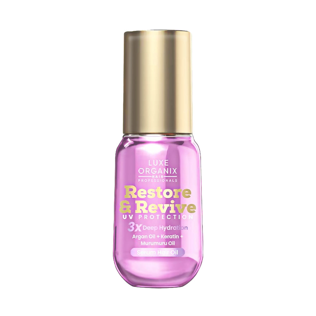 Luxe Organix Restore & Revive UV Protection 3x Deep Hydration Serum Hair Oil 60ml