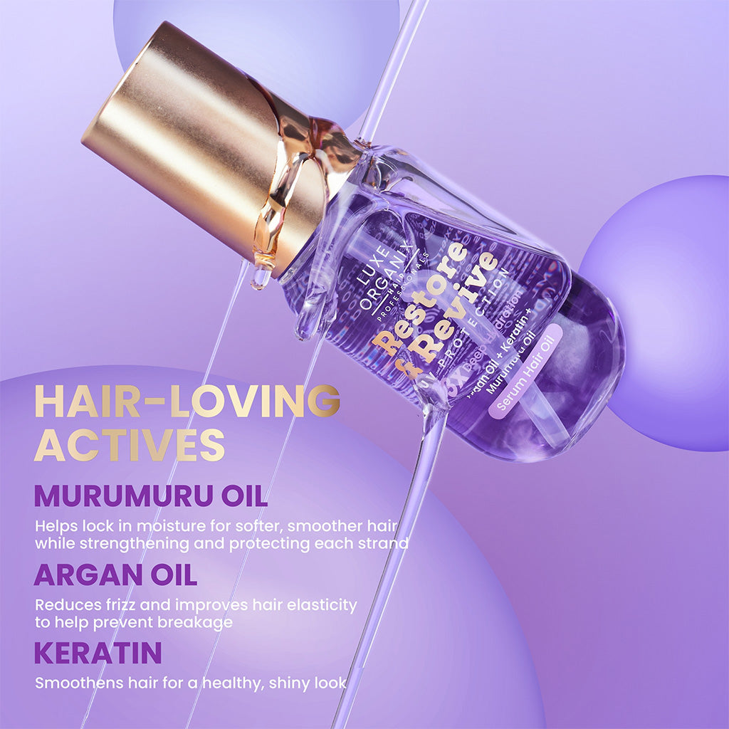 Key Ingredients of Luxe Organix Restore & Revive UV Protection 3x Deep Hydration Serum Hair Oil 60ml