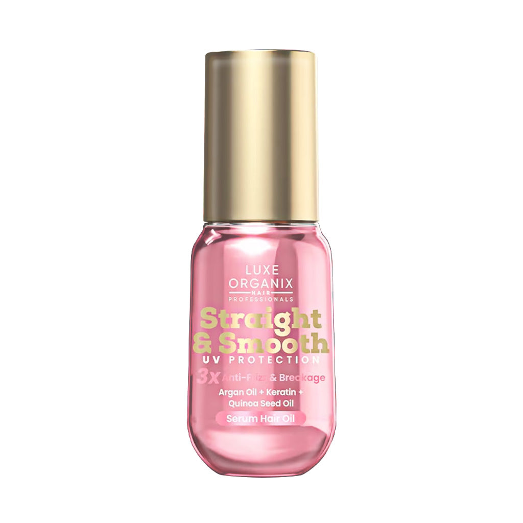 Luxe Organix Straight & Smooth UV Protection 3x Anti-Frizz Serum Hair Oil 60ml