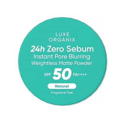 Luxe Organix 24H Zero Sebum Instant Pore Blurring Weightless Matte Powder SPF 50 PA++++ Natural 15G | Bini Beauty AU NZ