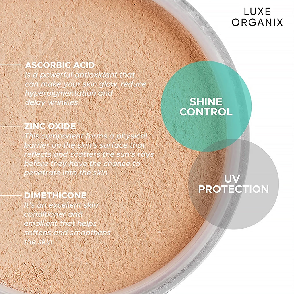 Luxe Organix 24H Zero Sebum Instant Pore Blurring Weightless Matte Powder SPF 50 PA++++ Natural 15G | Bini Beauty AU NZ