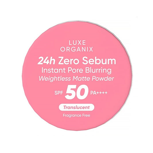 Luxe Organix 24H Zero Sebum Instant Pore Blurring Weightless Matte Powder SPF 50 PA++++ Translucent 15G | Bini Beauty AU NZ