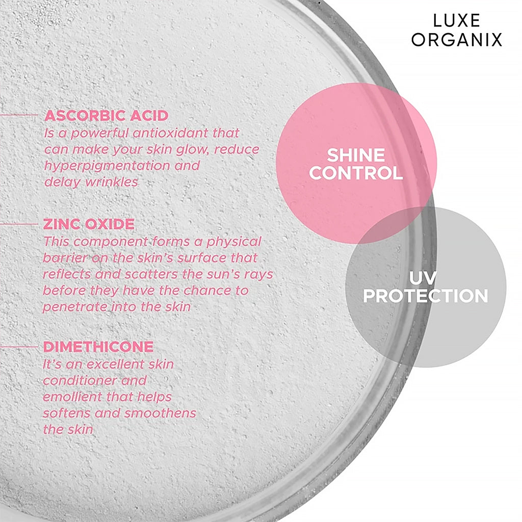 Luxe Organix 24H Zero Sebum Instant Pore Blurring Weightless Matte Powder SPF 50 PA++++ Translucent 15G | Bini Beauty AU NZ