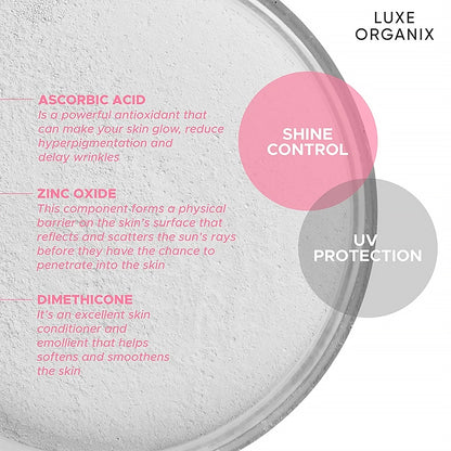 Luxe Organix 24H Zero Sebum Instant Pore Blurring Weightless Matte Powder SPF 50 PA++++ Translucent 15G | Bini Beauty AU NZ