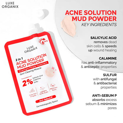 Luxe Organix 2-in-1 Acne Solution Mud Powder