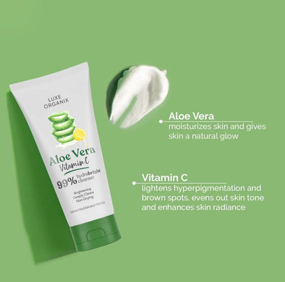 Luxe Organix Aloe Vera Vitamin C 99% Hydrabright Cleanser | Bini Beauty NZ AU