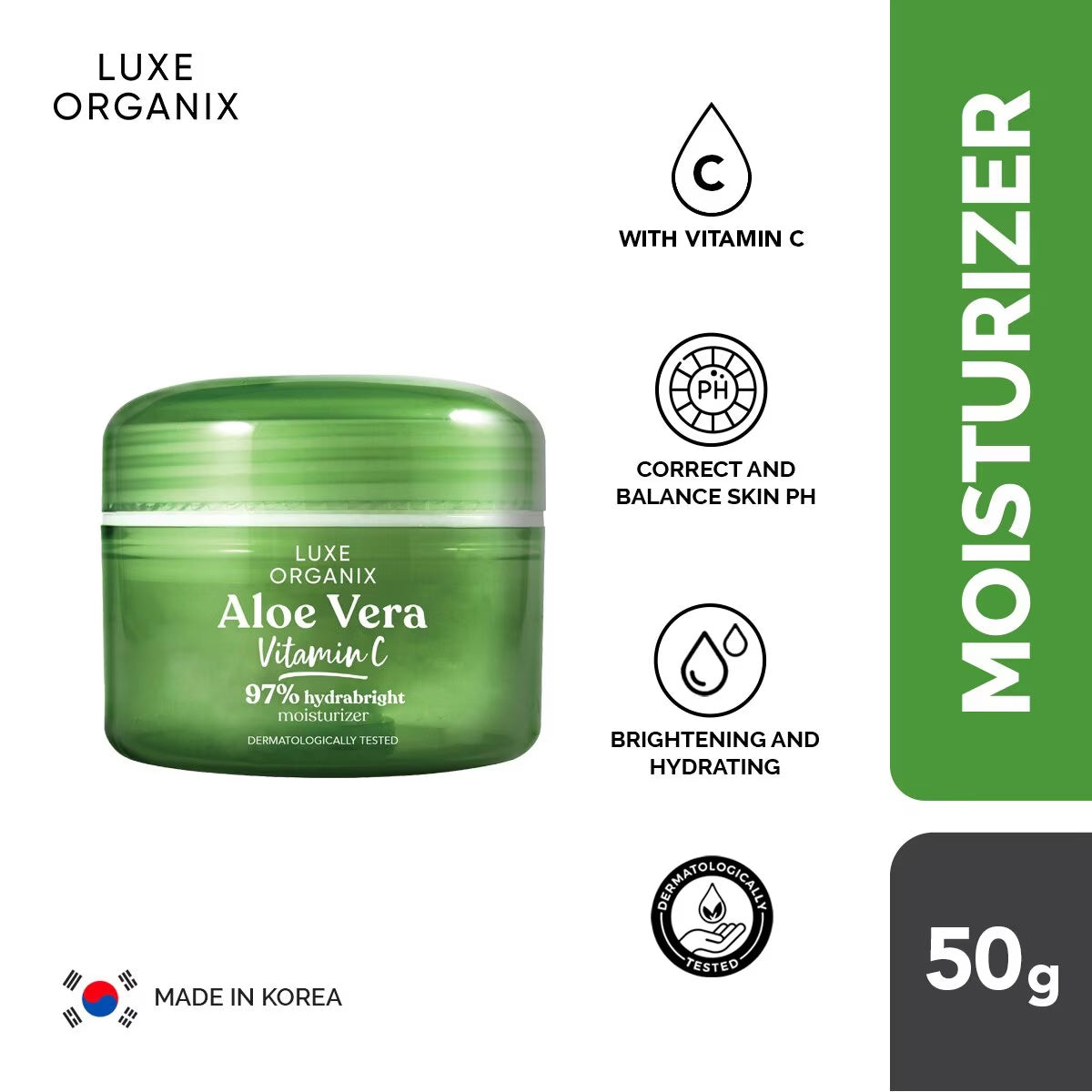 Luxe Organix Aloe Vera Vitamin C 97% Hydrabright Moisturizer 50g