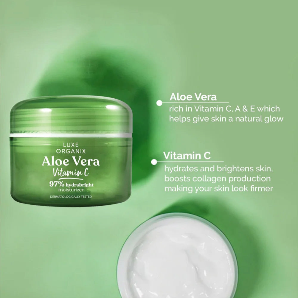 Key Ingredients of Luxe Organix Aloe Vera Vitamin C 97% Hydrabright Moisturizer 50g