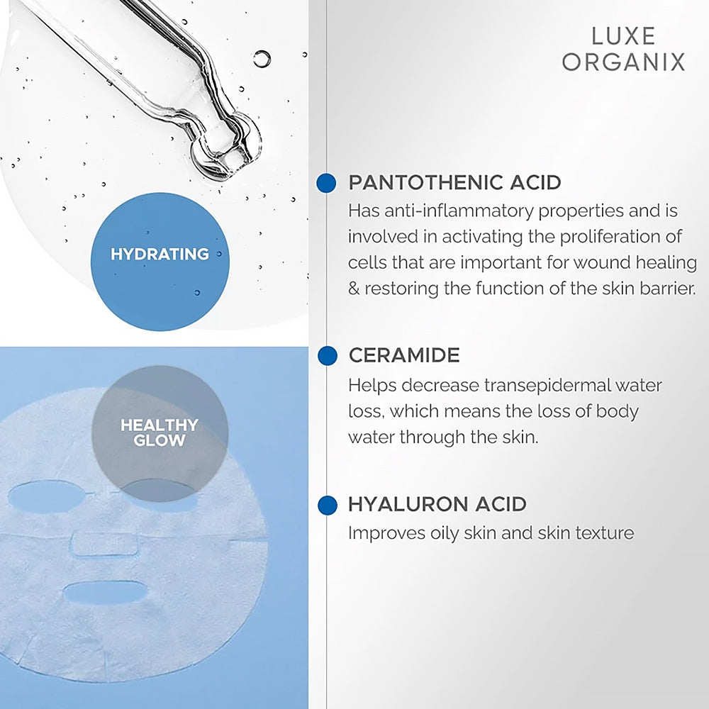 Luxe Organix Aqua Lock Serum Boost Sheet Mask | Bini Beauty AU NZ