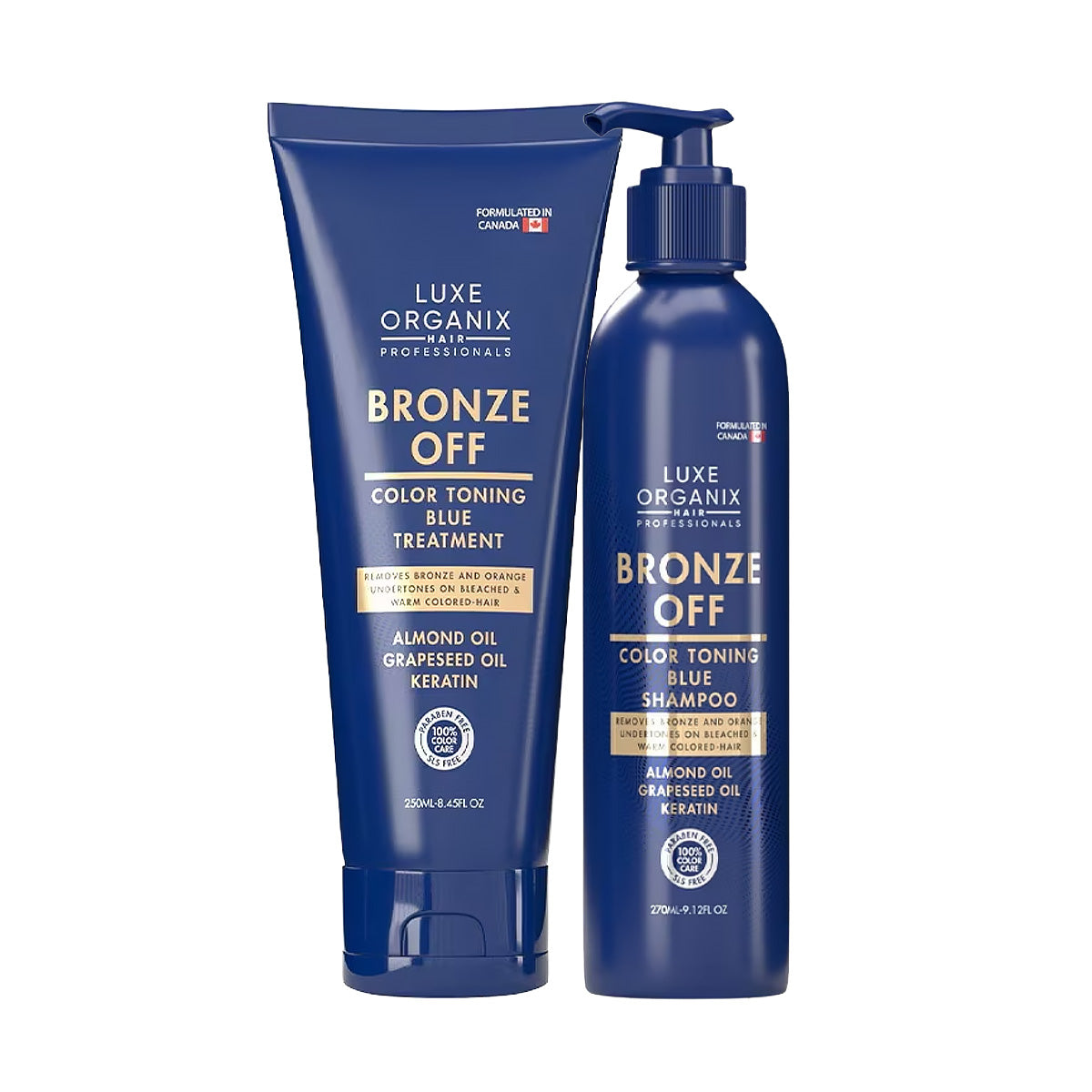 Luxe Organix Bronze Off Color Toning Blue Treatment Bundle