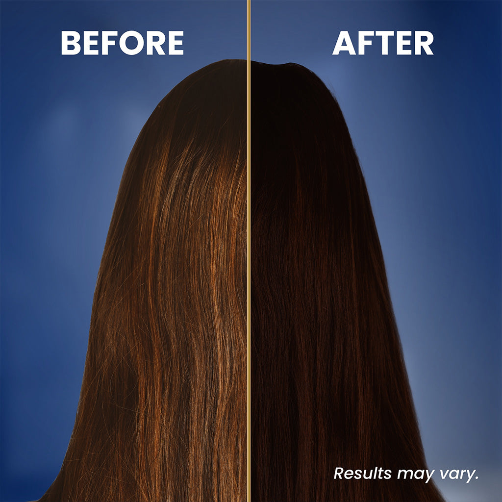 Luxe Organix Bronze Off Color Toning Blue Shampoo & Treatment - Before and After photo