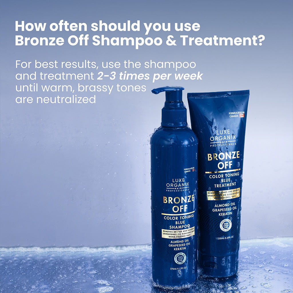 Luxe Organix Bronze Off Color Toning Blue Shampoo & Treatment 