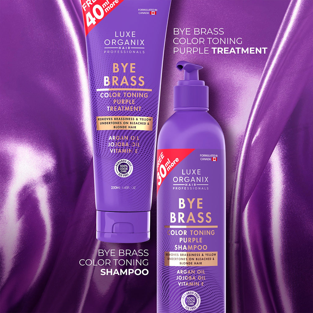 Luxe Organix Bye Brass Color Toning Purple Treatment Bundle