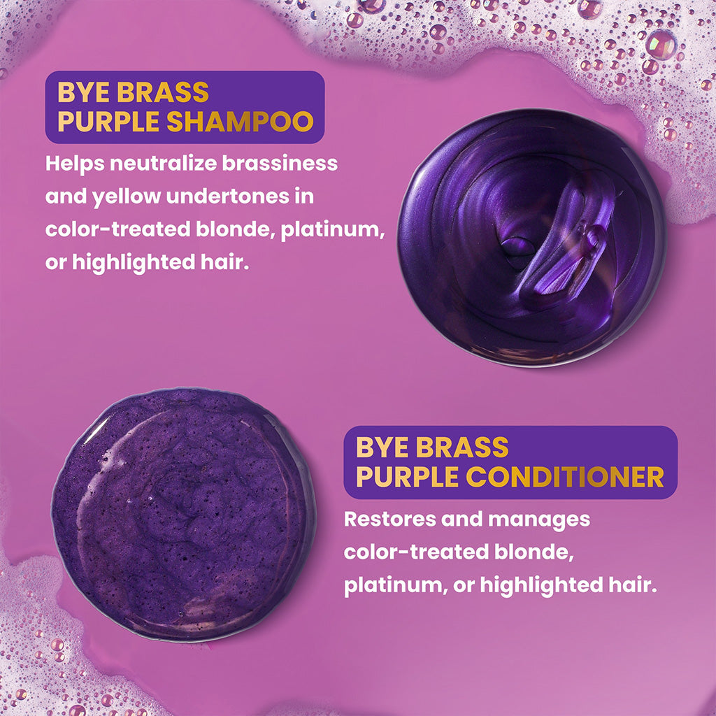 Luxe Organix Bye Brass Color Toning Purple Treatment Shampoo and Conditioner benefits