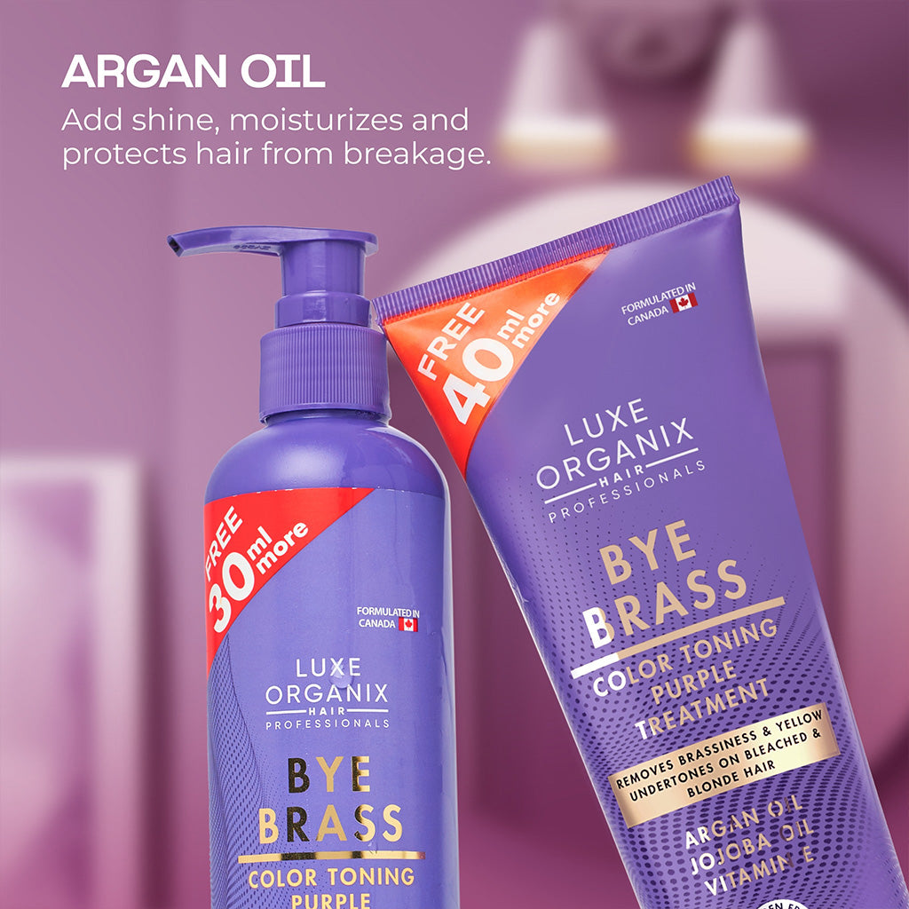 Luxe Organix Bye Brass Color Toning Purple Treatment Bundle - key ingredient