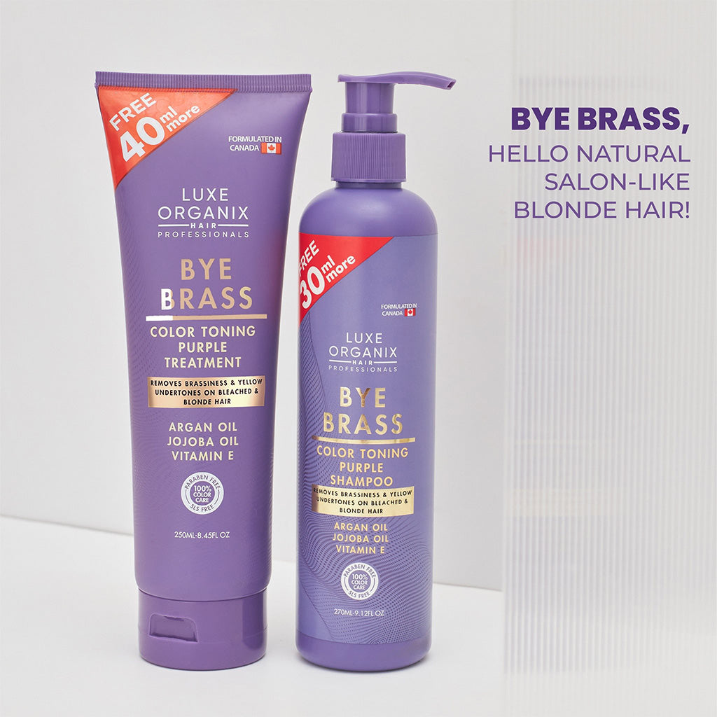 Luxe Organix Bye Brass Color Toning Purple Shampoo