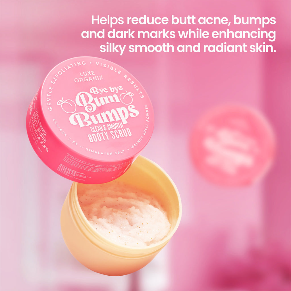 Luxe Organix Bye Bye Bum Bumps Clear and Smooth Booty Scrub 285g | Bini Beauty AU NZ